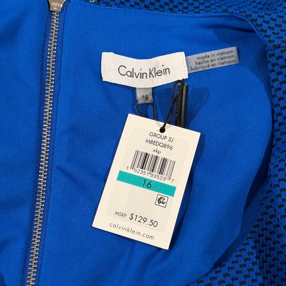 Calvin Klein Royal Blue Sheath Dress Size 16 NWT - Picture 3 of 4